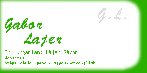 gabor lajer business card